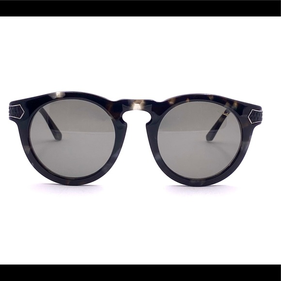 Pier Martino Sunglasses Black Marble Acetate & Leather Temples #8321-6 New HTF - Picture 11 of 14